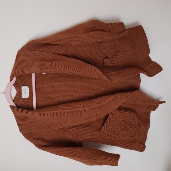 Aritzia Wilfred Meino Wool Heavyweight Cardigan, Mustard Yellow Women's Size L. - Picture 1 of 8